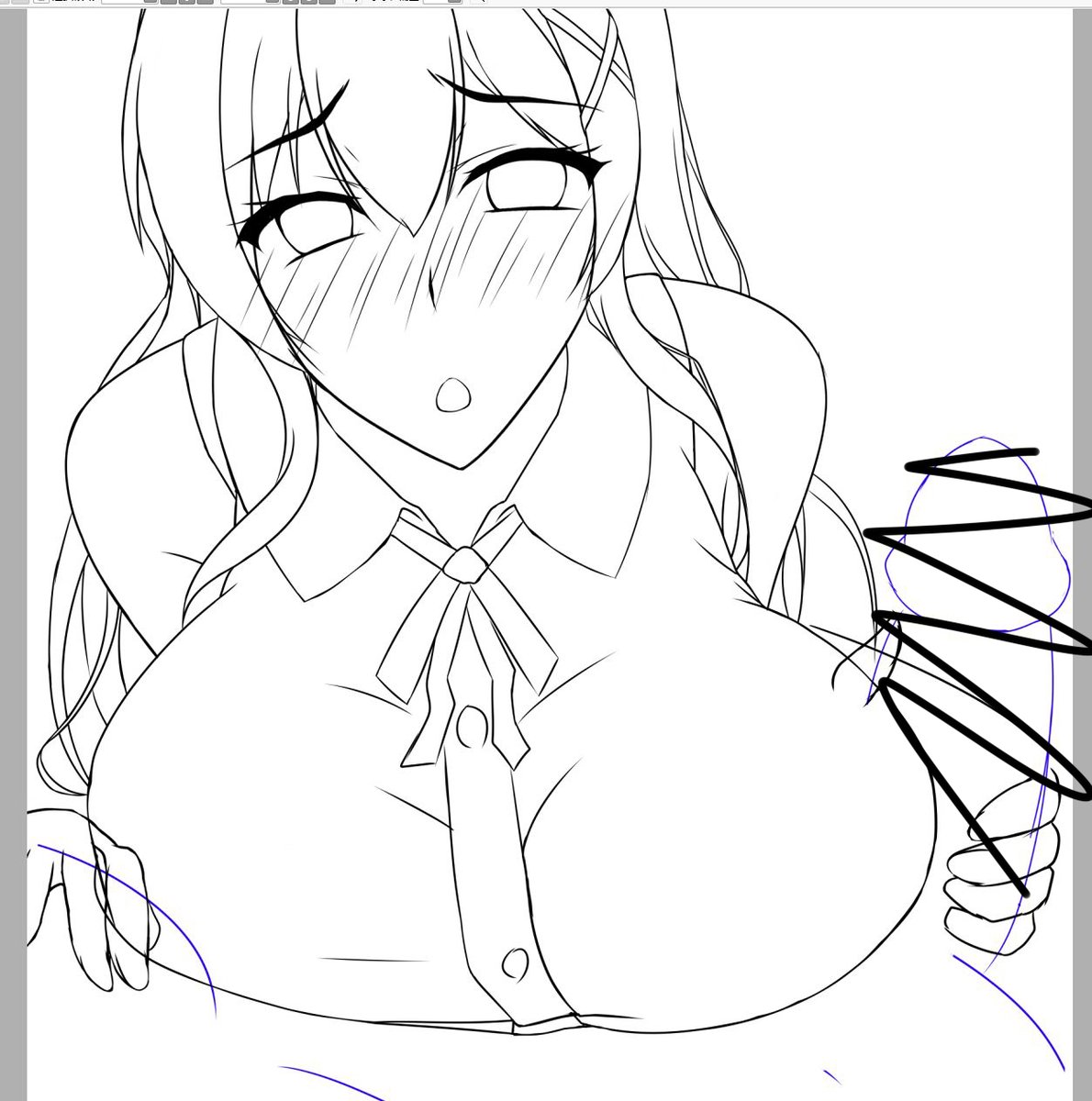 ちゃくちゃくと線画を仕上げていっておりやす〆( `▽' )Ψ 