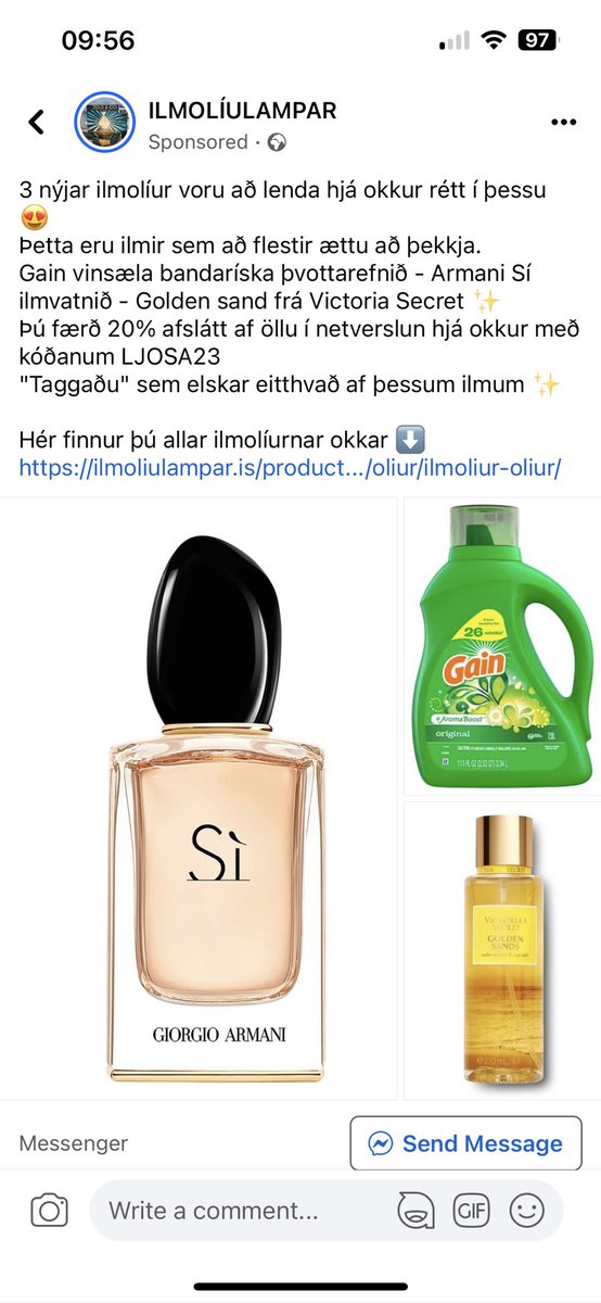 asgerdursi's tweet photo. Ég vona að ég stígi aldrei fæti inná heimili þar sem er ilmolíulampi með Gain vinsæla bandaríska þvottaefnisilmolíulykt https://t.co/UdT06jA9IR