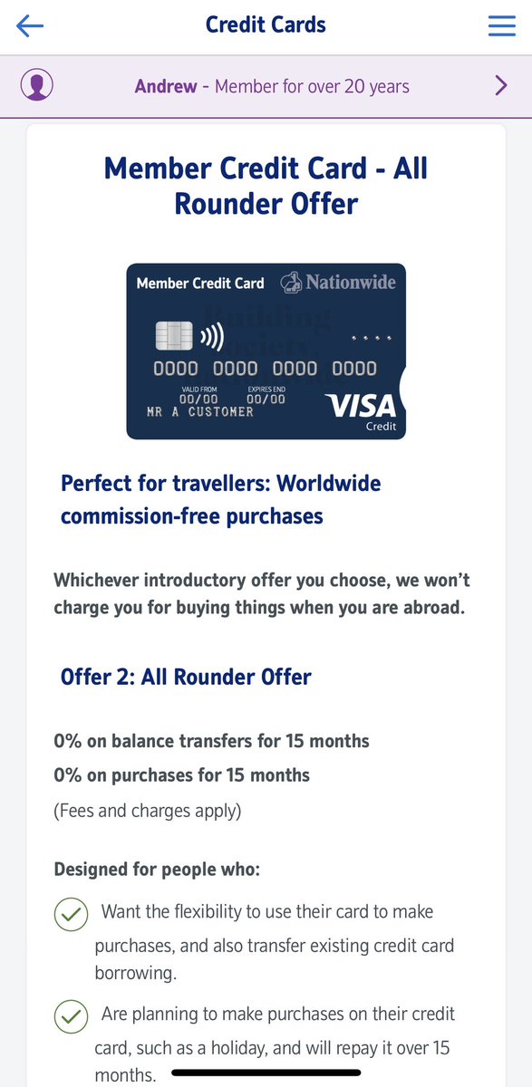 Workinghard1982's tweet photo. @AskNationwide A member for over 20 years (25 years!) but I’m not eligible for this card because I have a credit card and I can’t switch products… no loyalty for existing customers, I’m disgusted with Nationwide and will likely take all my products elsewhere #newcustomersonly https://t.co/EFAfS8XqPM