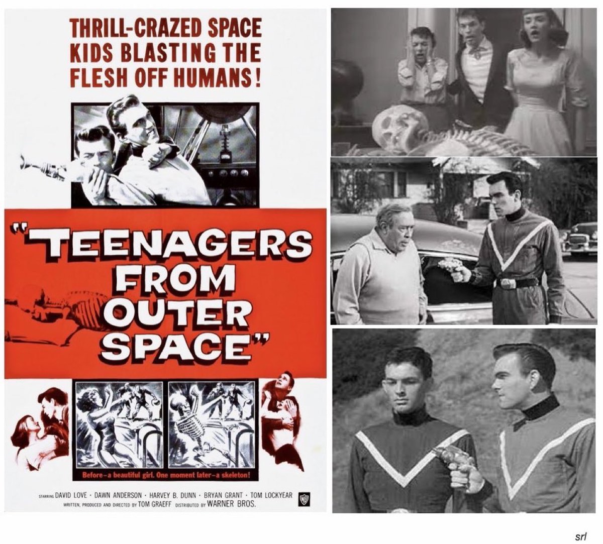 SaveRedlandLibr's tweet photo. 12noon TODAY on @TalkingPicsTV
The 1959 #SciFi film🎥 “Teenagers From Outer Space” (aka “The Gargon Terror”/“The Boy from Outer Space”/“The Ray Gun Terror”) directed & written by #TomGraeff
🌟#DavidLove #DawnBender #BryanGrant #HarveyBDunn #TomGraeff #KingMoody https://t.co/1NQDdqTa4X