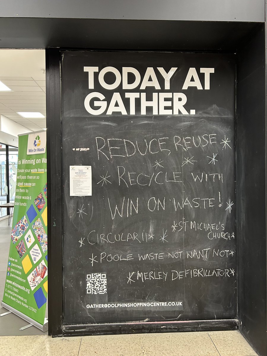 winonwaste's tweet photo. Join us until 2pm at #Gather at #TheDolphinCentre, #Poole for our mini-collection and to find out more about where your household waste could be diverted to good causes… https://t.co/iUYz4QURMd