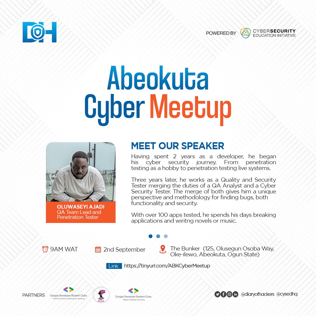 Tolurexn's tweet photo. Currently speaking
#AbkCyberMeetup https://t.co/aAGPt2fuZr