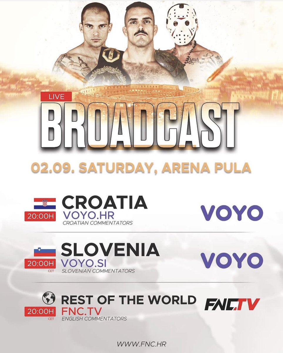 Viewing info for #FNC12 tonight! ⚔️ 

VOYO 🇭🇷🇸🇮 &amp; Online PPV 🌍 ⤵️