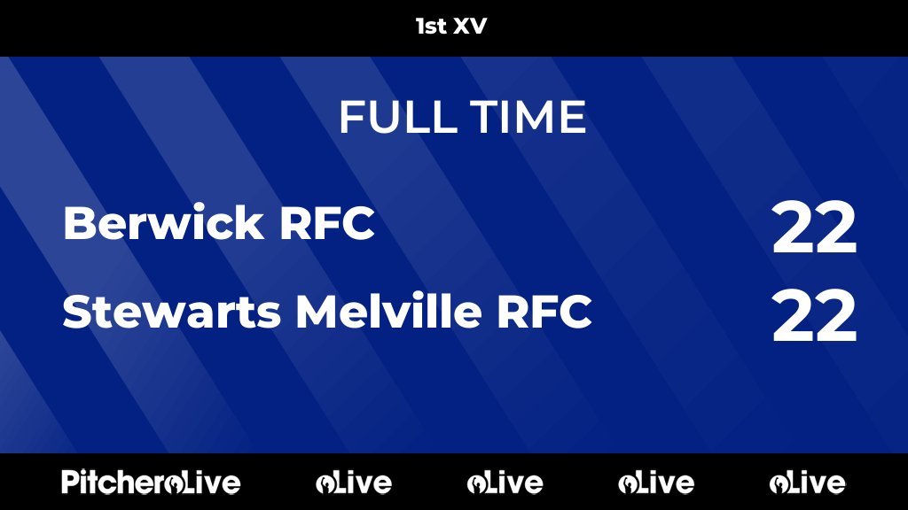 berwickrugby's tweet photo. FULL TIME: Berwick RFC 22 - 22 Stewarts Melville RFC
#BERSTE #Pitchero
https://t.co/QifUQJ9kdL https://t.co/5VASyqBjay