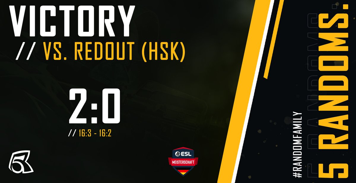Finally something countable! We won both maps in <a href="/99DAMAGEde/">99Damage</a> ESL Meisterschaft!  
GGWP to HSK. Next Match soon. 💪💪

#RANDOMfamily