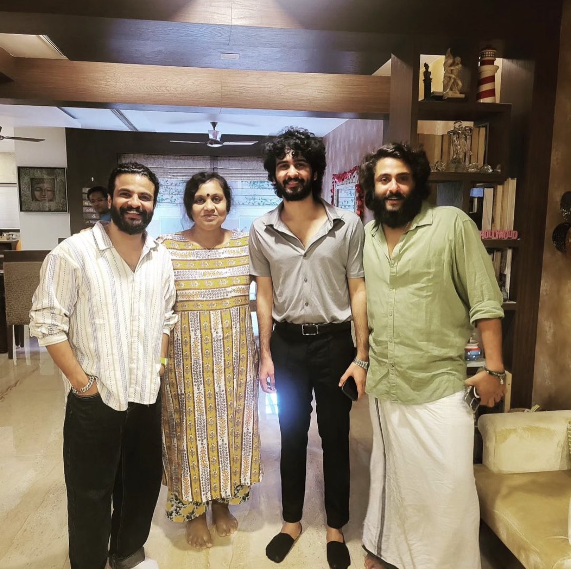 The lead actors of #OnamBlockbuster #RDX - #ShaneNigam, #NeerajMadhav & #AntonyVarghese paid a courtesy visit to producer #SophiaPaul at home!