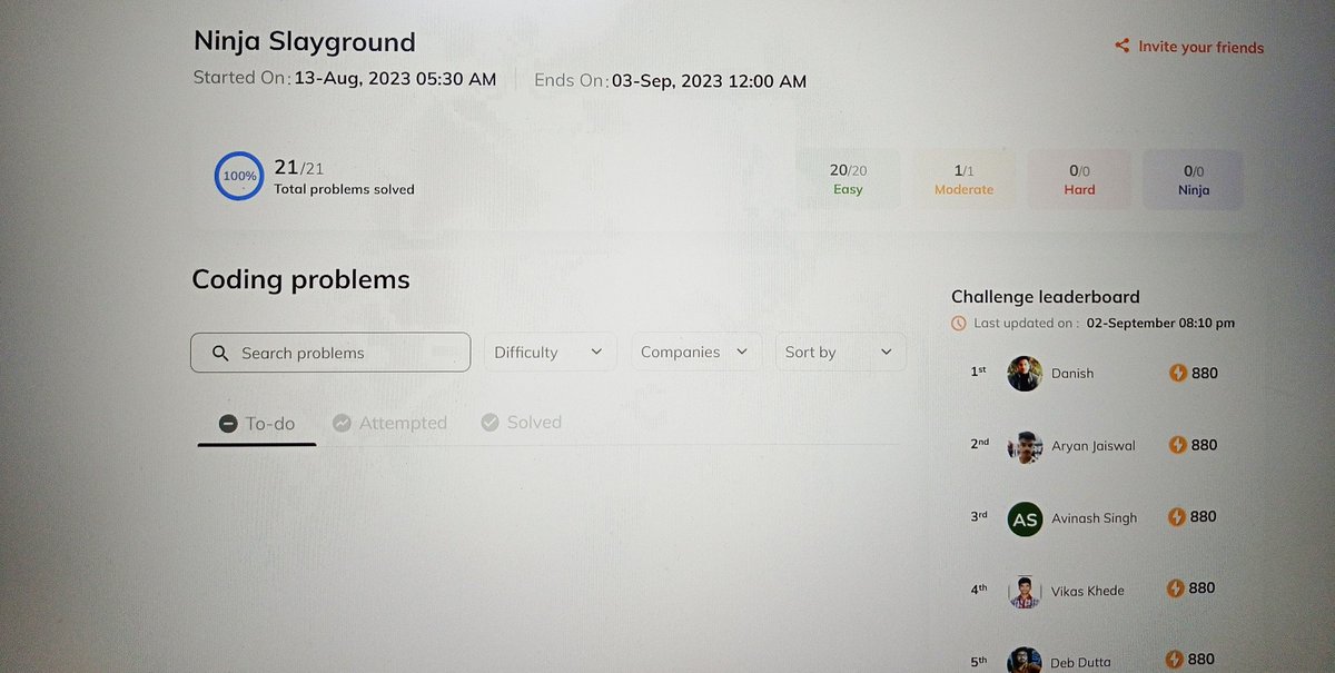 Hariharan_jpg's tweet image. Completed 21Days of #NinjaSlayground with @CodingNinjasOff and @drinkslaycoffee 
#CodingNinjasStudio