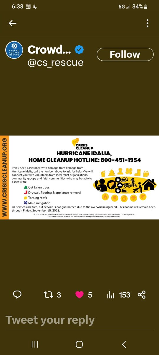 If you or someone you know is struggling with storm cleanup. Call this number it's amazing how quick they responded and the job that they're doing for me. Feeling really blessed at the moment in spite of everything❤️❤️