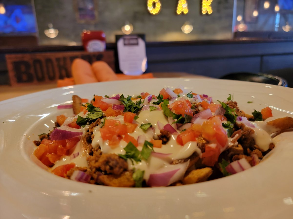 Saturday Lunch -

Nacho Fries - Fresh Cut Fries topped with Chorizo Sausage, House Pepper Jack Cheese Sauce, Tomato, Onion and Cilantro - $13.75

Open at 11 AM - Happy Hour 3 - 6 - Oak and Embers Tavern - 8003 Mayfield Road - 440 729 4030 - oakandembers.com