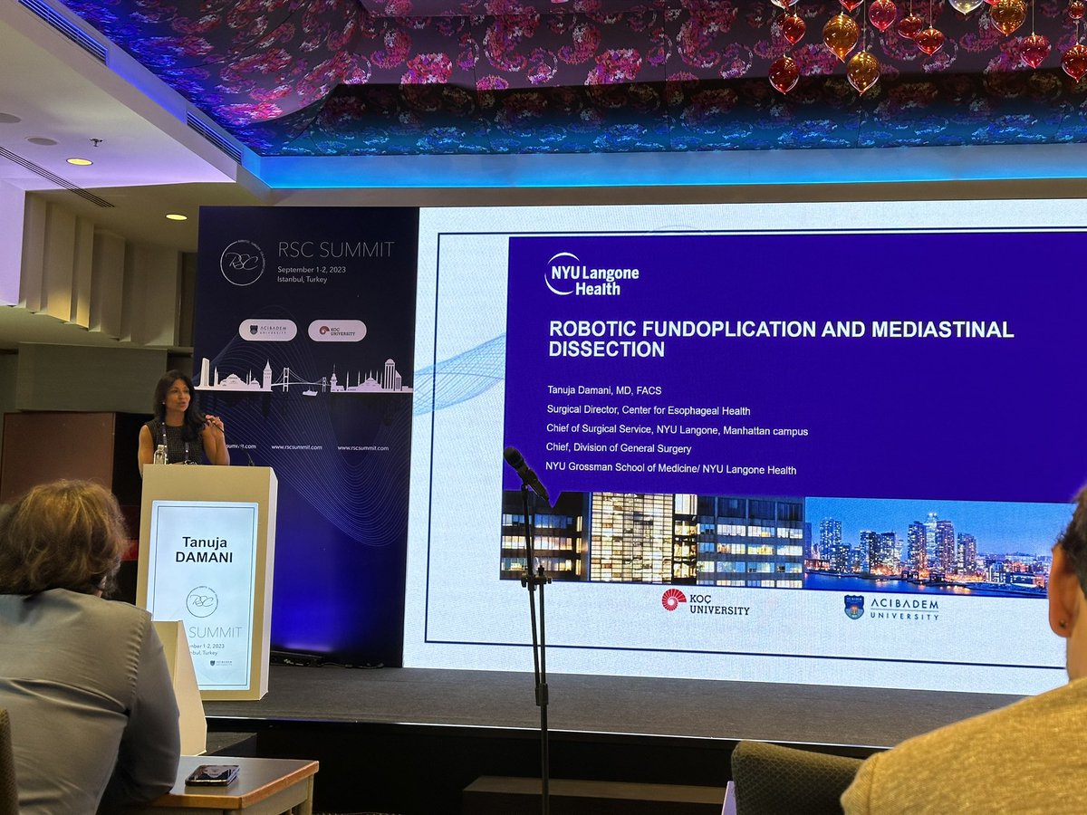 alisamae's tweet photo. Closing up the #RSCSummit with @DamaniTanuja demonstrating her tips and tricks for robotic hiatal hernia repair. One key tidbit: Dropping the insufflation pressures routinely to 6-8 mmHg for crural closure. #roboticsurgery https://t.co/iH97GO1QUh
