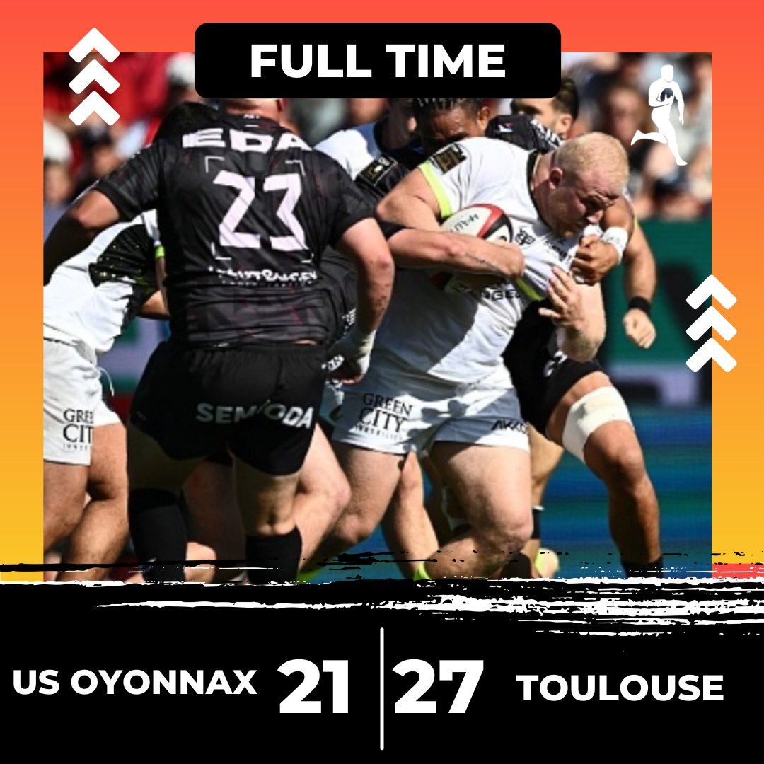 ultimaterugby's tweet photo. Toulouse secure their second victory of the season fending off US Oyonnax 

#TOP14 #OYOST https://t.co/sZQ32XPq3p