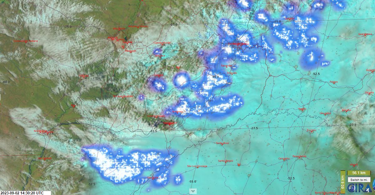 portalmeteo's tweet photo. #CuencaDelPlata inestabilidad en aumento con #tormentas y #precipitaciones Imágenes de satélite #Sabado2 de #Setiembre2023 14:30 UTC; 11:30 hs. local de #Argentina #Brasil #Uruguay; 10:30 hs. local #Paraguay #GOES16 @NOAASatellites @CIRA_CSU @GabrielMeteo https://t.co/u934I7aw6J