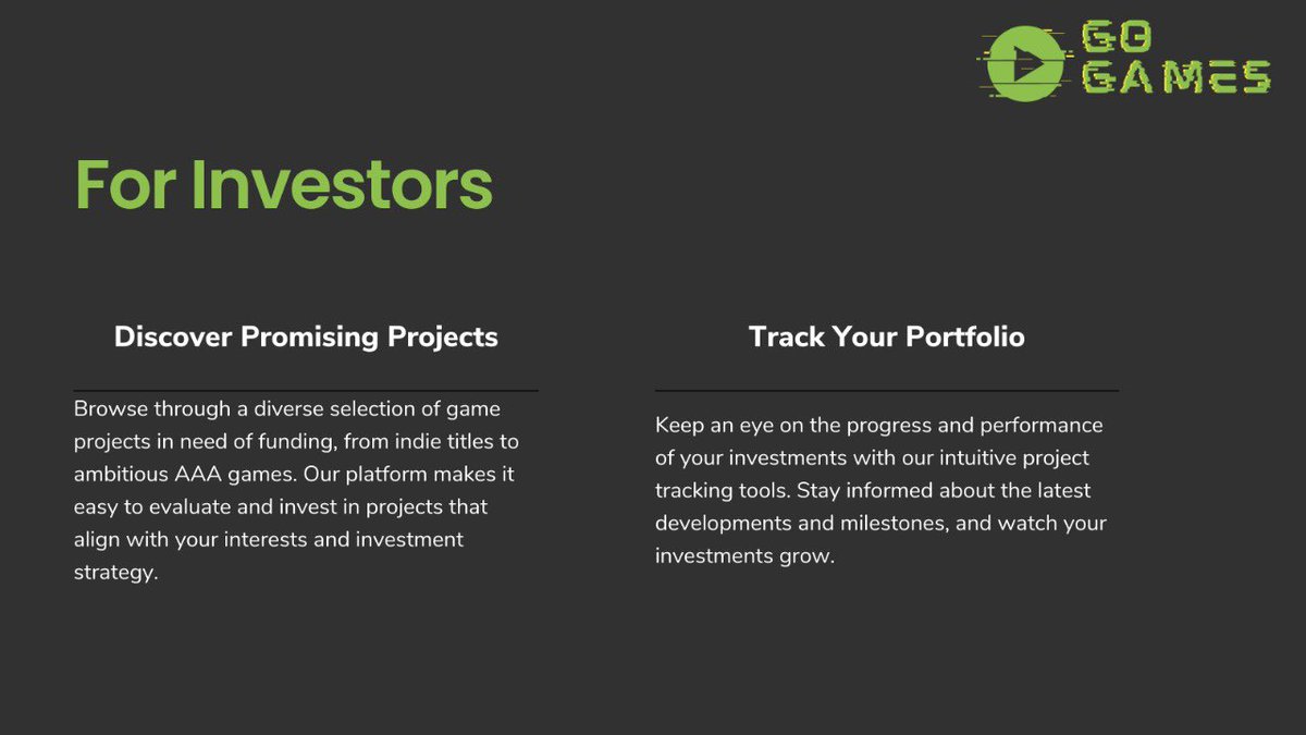 GOGAMESAI's tweet image. @GOGAMESAI الاستثمار في مجال الالعاب من اقوى واعلى الاستثمارات في العالم وهناك امثله لألعاب حققت ارباح خياليه وفي منصتنا هذي فرصتك كمستثمر لاكتشاف مشاريع الالعاب الواعده .