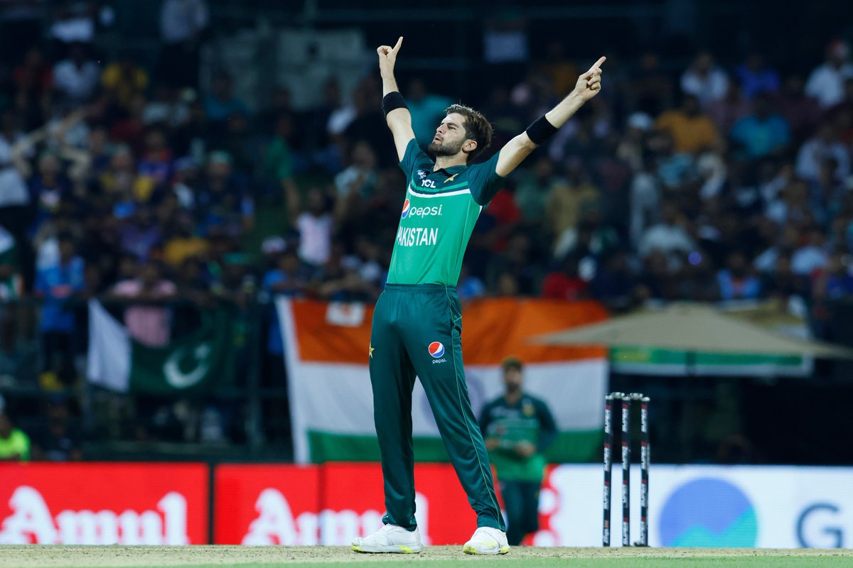 TheRealPCB's tweet photo. First time in Asia Cup (ODI) history that all 10 wickets have been taken by pacers 🎯

Quality stuff by @iShaheenAfridi, @iNaseemShah and @HarisRauf14 ☄️

#PAKvIND | #AsiaCup2023 https://t.co/sThyT8ckef