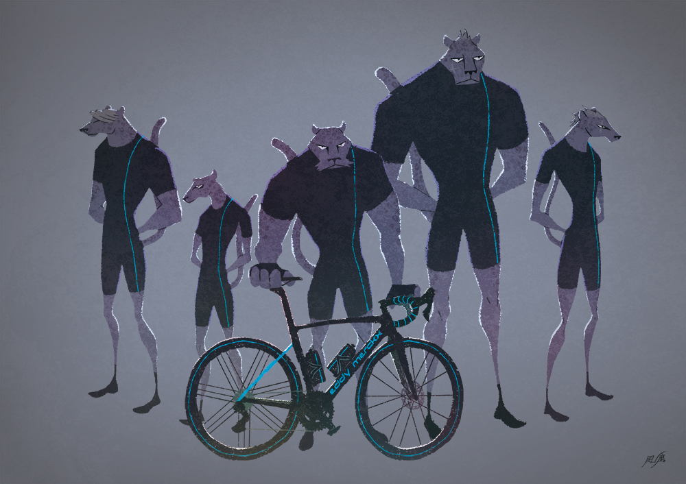 「自転車と世界 」|並木風磨のイラスト