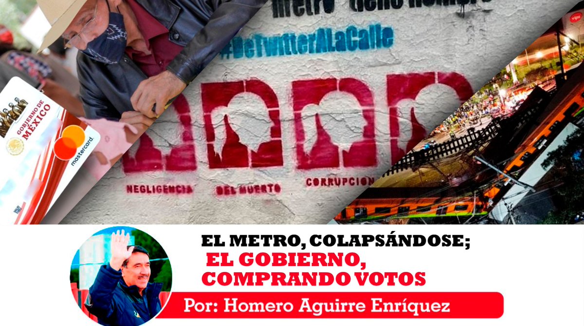 El Metro, colapsándose; el gobierno, comprando votos. "A ese ritmo y con esa inversión, van a tardar un siglo en darle mantenimiento a la red entera del Metro, cosa que, al parecer, no les preocupa mientras tengan dinero público y grupos violentos para chantajear a los mexicanos