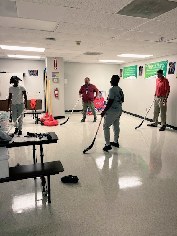 KRadday's tweet photo. Our space might be small but yoga and floor hockey week #1 at MEC @BCPSPhysEd https://t.co/wsCnze5eRW