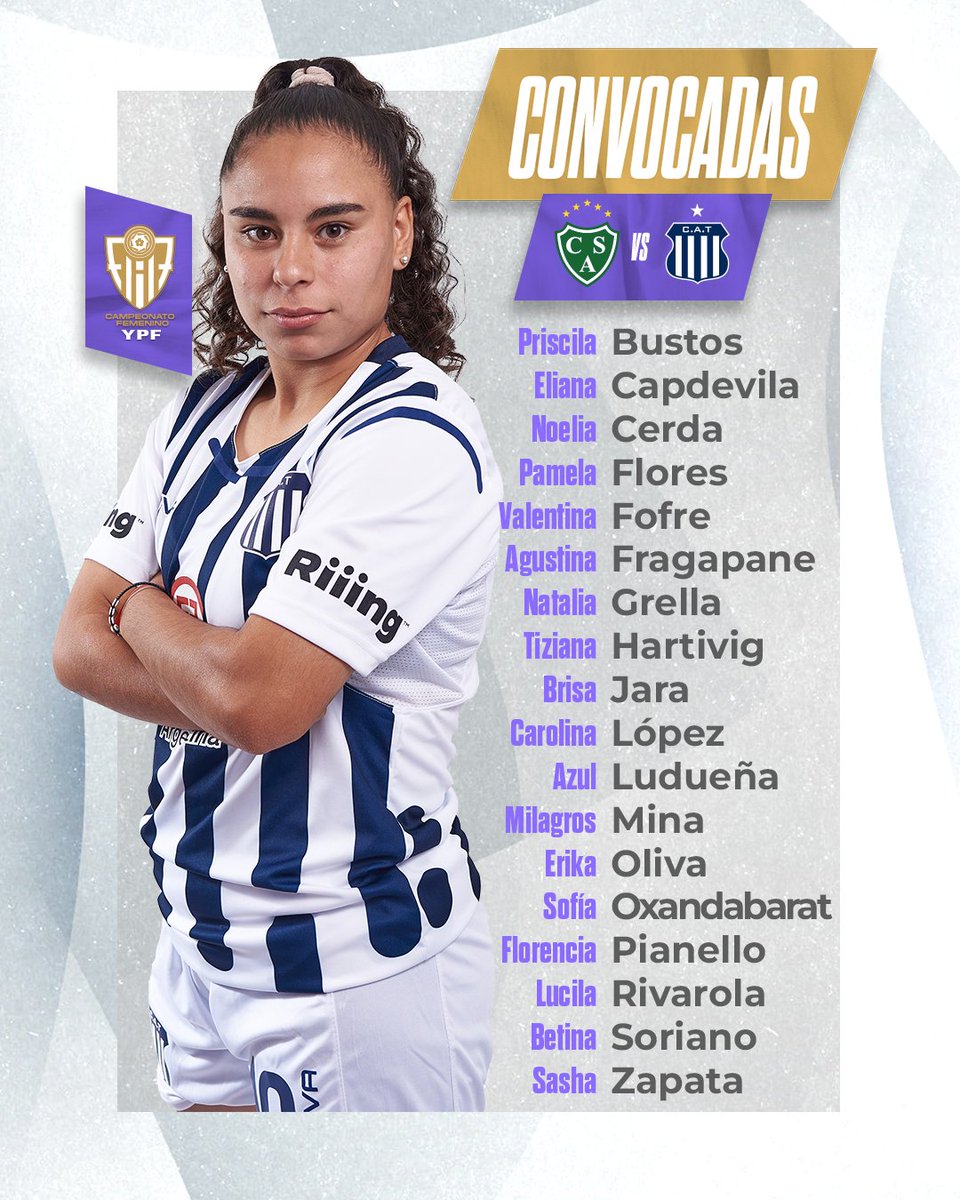 🏟️ #SarmientoTalleres

📋 La lista de jugadoras convocadas por Miqueas Russo para enfrentar a <a href="/CASarmientoOf/">Club Atlético Sarmiento</a> por la fecha 1️⃣2️⃣ de la Fase Ascenso en la Primera División B del Fútbol Femenino de AFA.

🗓️ Domingo 3 de Septiembre 15:30 horas

🏟️ Ciudad Deportiva del Club Sarmiento