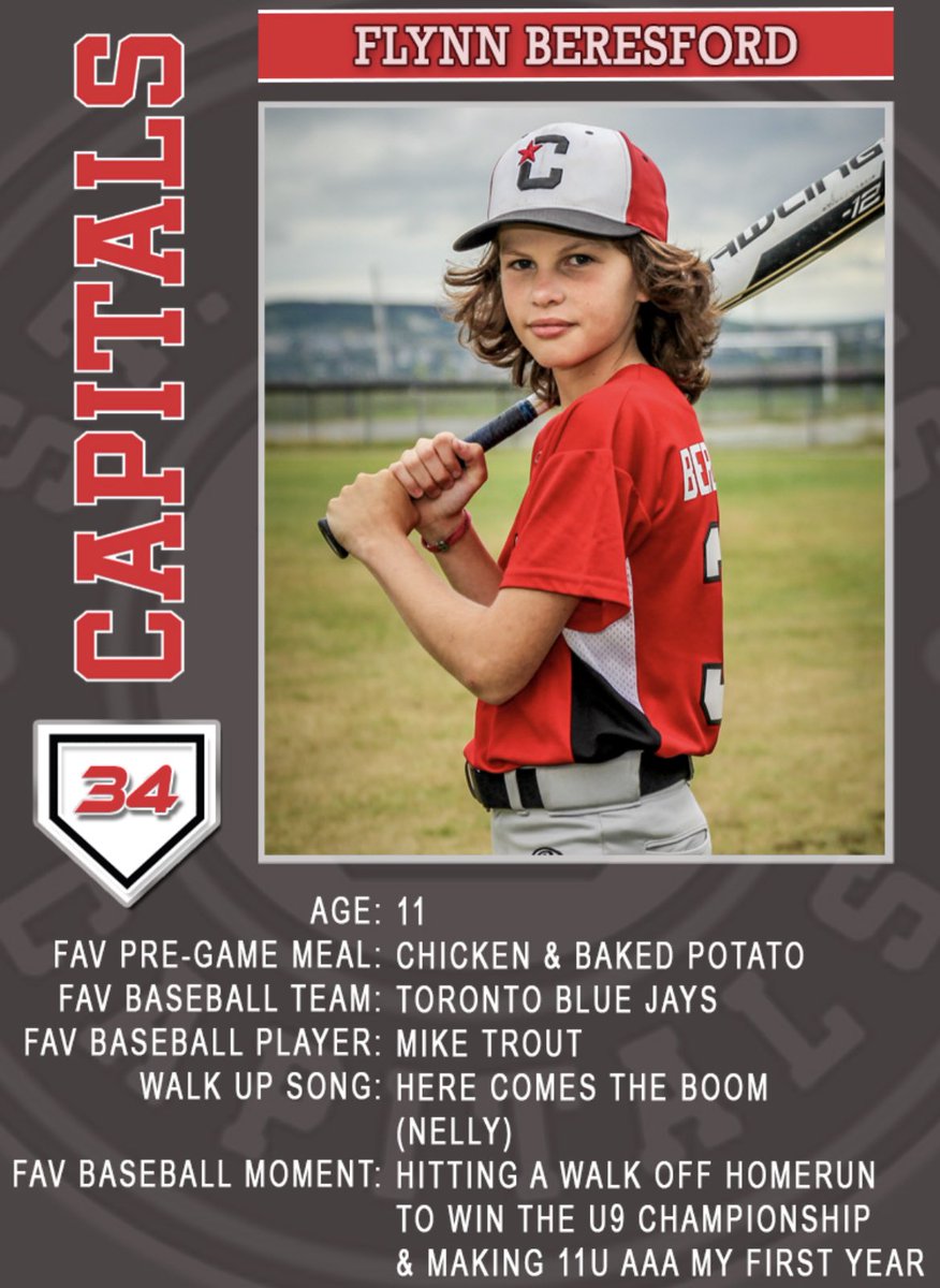 Over the next 2 weeks, leading up to Atlantics, we will feature all players from our team who are now TEAM NL for 11U AAA. 
Meet the master of dugout cheers, Flynn Beresford! <a href="/baseballstjohns/">Baseball St. John's</a> <a href="/BaseballNL/">Baseball NL</a>