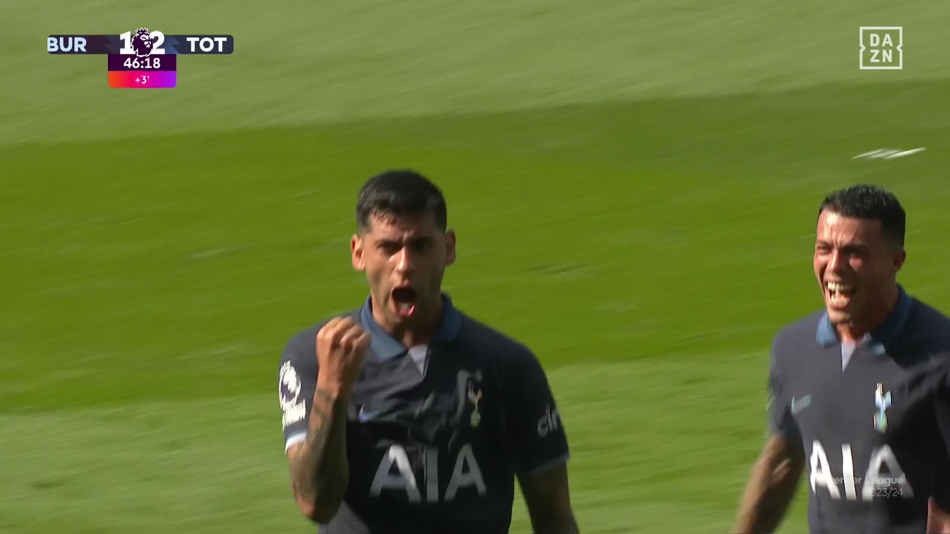 Romero’s strike puts Tottenham in front of Burnley