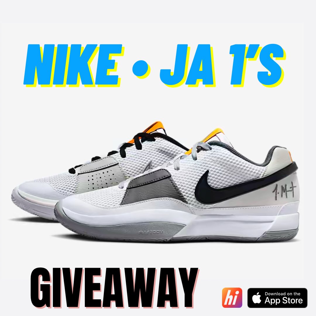JumpHi_app's tweet image. Nike Ja 1’s Giveaway for September 
1️⃣ Download the free Jump Hi app
2️⃣ Rank 1st by the end of September on the Leaderboard 
3️⃣ Start training 💪 

#basketballtraining #giveaway #jamorant #basketball #basketballdrills #fitness #fitkids #nba #youthbasketball  #nba #wnba