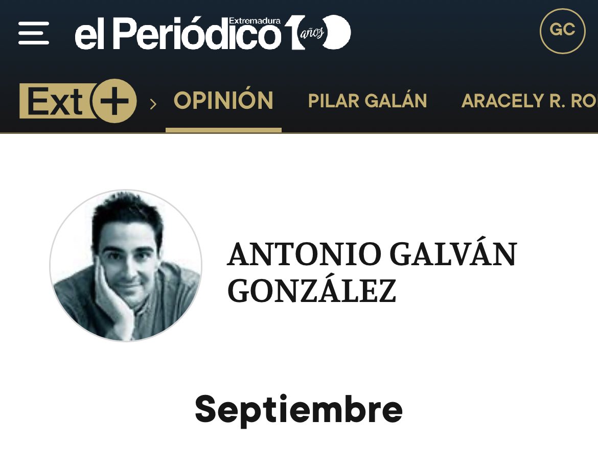 AGalvanGonzalez's tweet photo. Mi columna de hoy en El Periódico Extremadura: “Septiembre”

https://t.co/uC1ErciveR

https://t.co/EH4J2j4aSB https://t.co/Y9hrDTbipO
