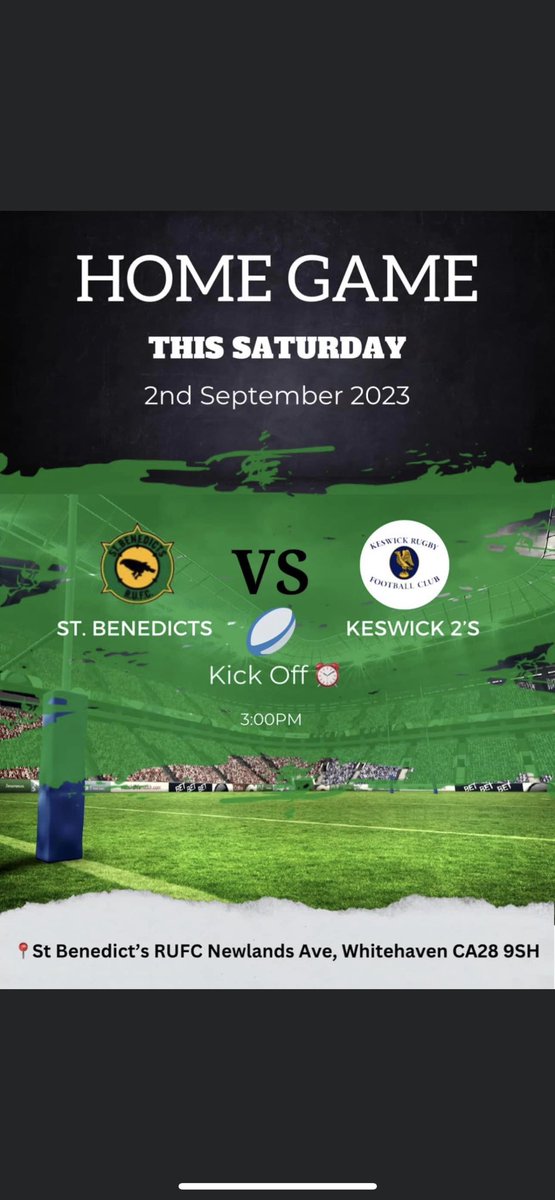 Game Day

Rugbys Back

Newlands Ave 3pm

<a href="/KeswickRugby/">Keswick Rugby Club</a>