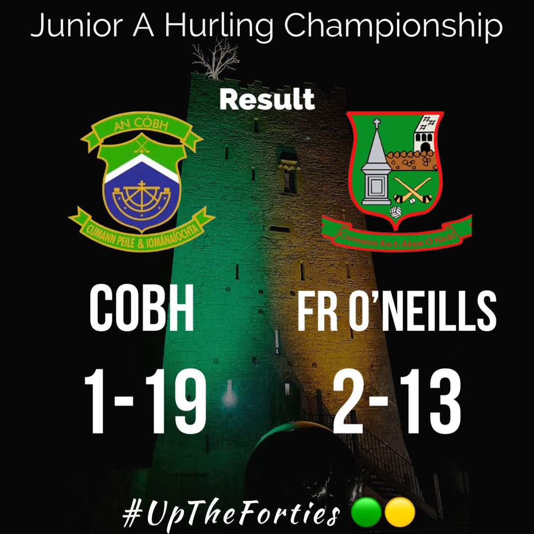 OfficialCobhGAA's tweet photo. Junior A Hurling Championship Result

Semifinal bound 🔜

#UpTheForties 🟢🟡 https://t.co/X9TqnM4AR4