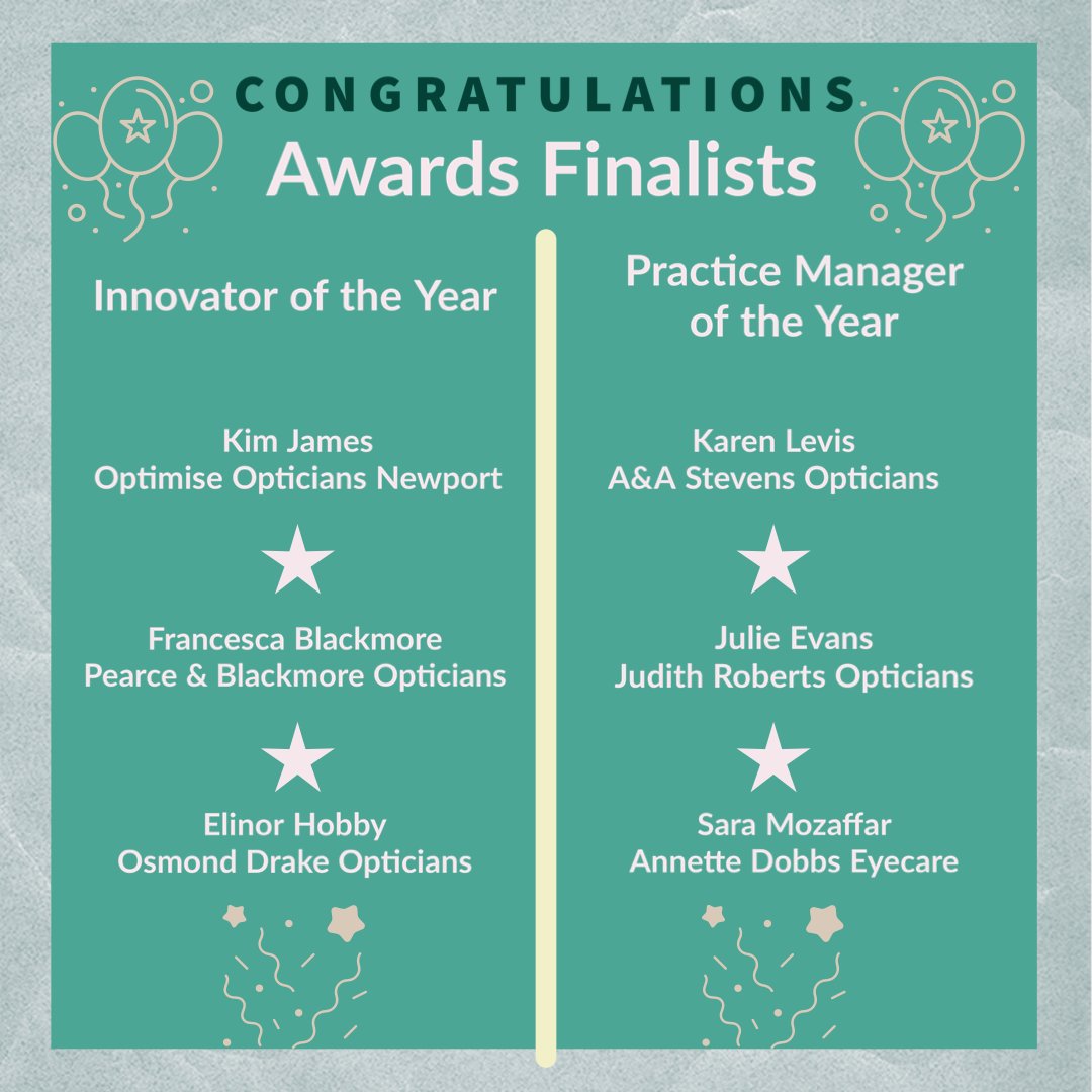 OptometryWales's tweet image. 🏆 Optometry Wales Awards 2023 🏆

💫Reminder our Finalists have been announced💫