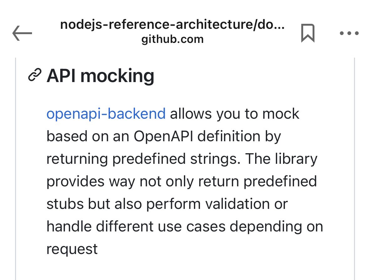 anttiviljami's tweet image. Great to see my package openapi-backend recommended in the Redhat &amp;amp; IBM nodejs reference architecture.

Thanks for the shoutout @RedHat @IBM! ❤️

github.com/nodeshift/node…