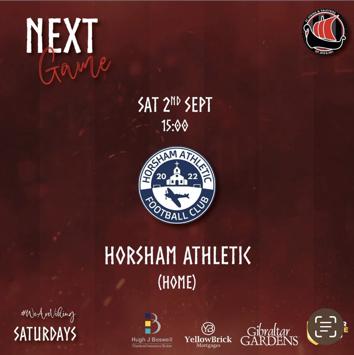 VikingValkyries's tweet photo. 🔴⚪️⚫️ MATCH DAY ⚫️🔴⚪️
We kick off our 23/24 season with a home fixtures against @Horsham_fc
⏰ 3pm KO
📍 Sprowston recreation ground,Norwich NR7 8EW
#weareviking #forvalhalla
@CSNLeague #leaguegame https://t.co/9fqXMaYn5l