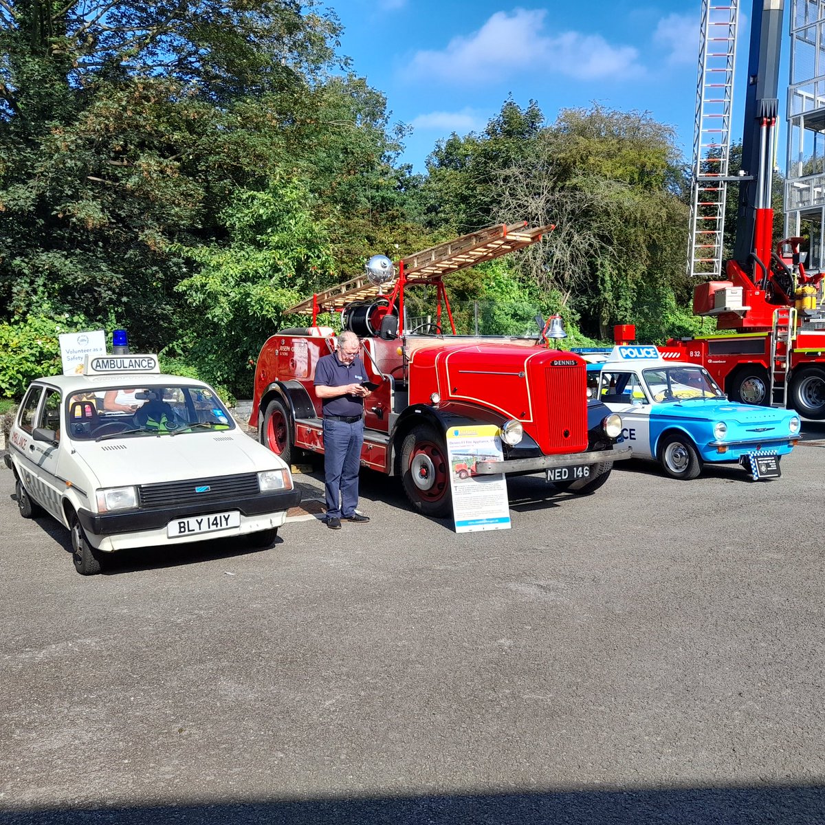 We are at #stocktonheath fire station open day until 3pm @CheshireFire with at @PoliceWarr come down and say hello #warrington