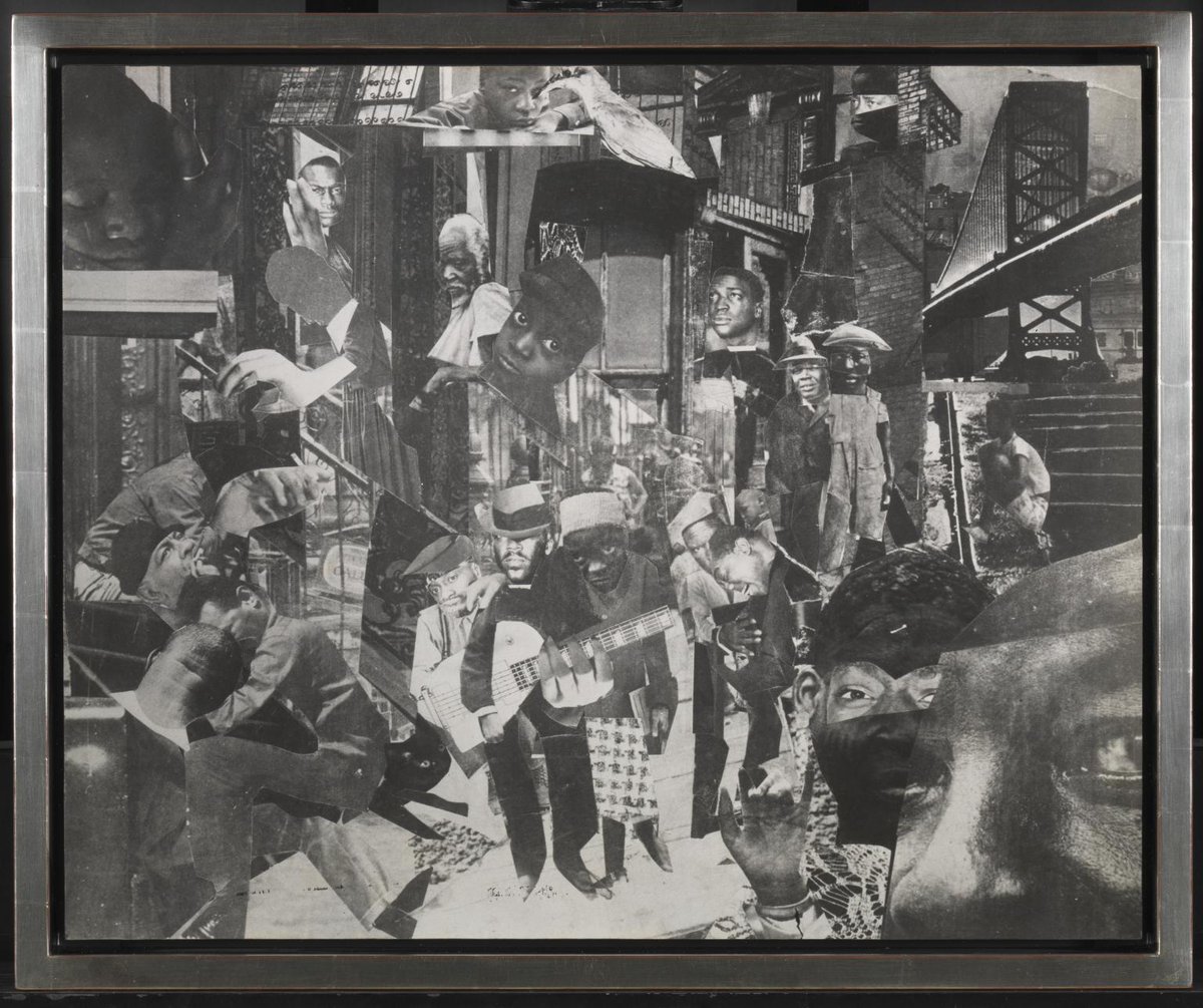 Tate's tweet image. Born #OnThisDay in 1911, pioneer of Black art #RomareBearden seamlessly blended images of African-American life into his iconic collages. ✂️🖼️

'The Street' is inspired by Bearden's childhood in North Carolina. Find the work on free display @TateLiverpool. bit.ly/3rfphwj