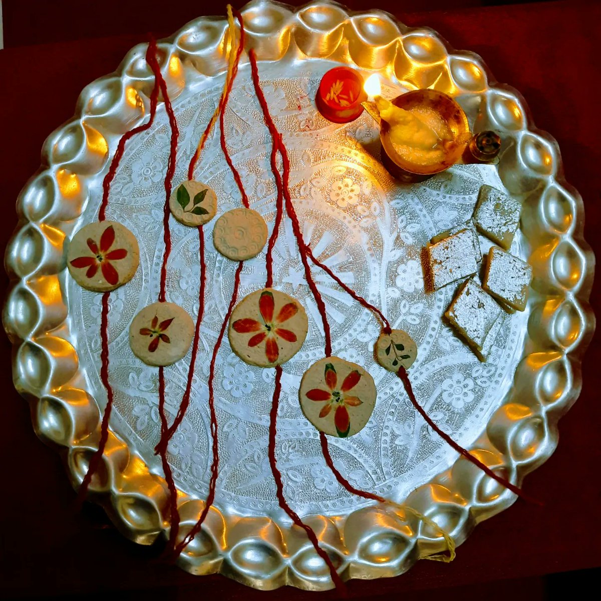 EarthSupporters's tweet photo. Our handmade papier mache seed Rakhis  are being sown in many homes now and will grow into basil plants soon 🪴 🌿

#papiermacheseedrakhi 
#seedrakhi 
#seedbombs 
#ecofriendlyrakhi 
#environmentalimpact 
#sustainableliving 
#SDGs
#reducereuserecycle 
#letsplantgurugram https://t.co/OcX5igfVcp