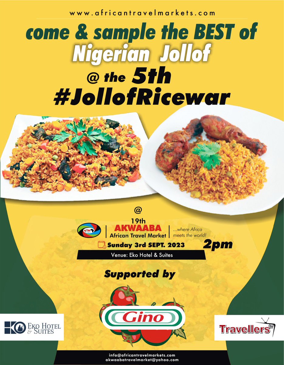 Come join us for a culinary experience with @akwaabaaftm in a journey that celebrates the richness of Nigerian cuisine.

#ginopartyjollof #jollofricewar #jollofwar #ginotrulycares