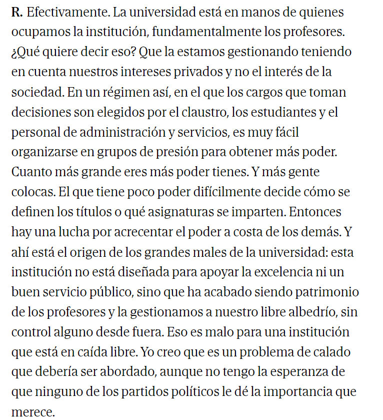 lugaricano's tweet photo. Coincido con el diagnóstico de Clara E. Nuñez sobre la universidad española. Gran entrevista
https://t.co/tXorBQYPDK https://t.co/JDUEW0tyfu
