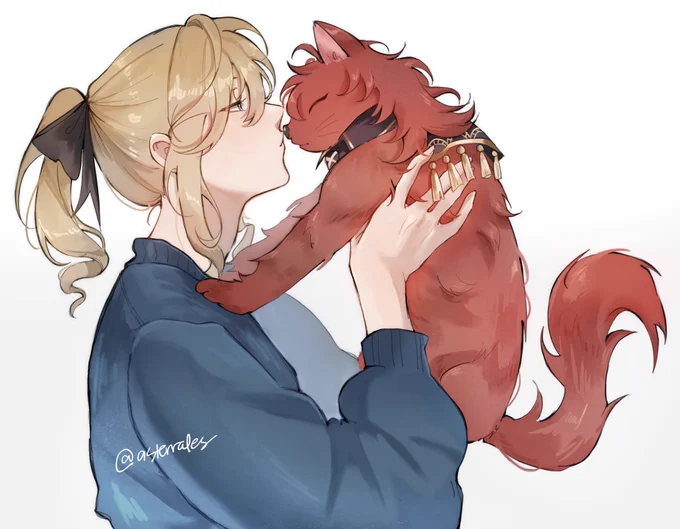 Trying out procreate! Was about to draw one more panel where meowluc turns human but i gave up 