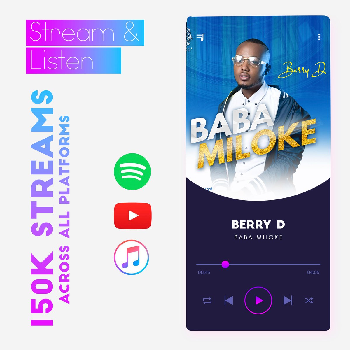 officialberryd's tweet photo. Babamiloke &amp; Designer has now Topped streams Across platforms. continue vibing ,and dont also forget to like and share ! https://t.co/I1M2qWC9IW