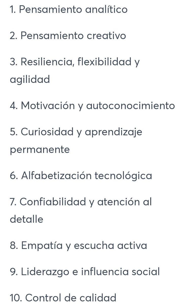 virginiog's tweet photo. Las 10 habilidades laborales más demandadas en este momento, según el Foro Económico Mundial

https://t.co/U7QuIB57yK https://t.co/o1HfnXbf9l