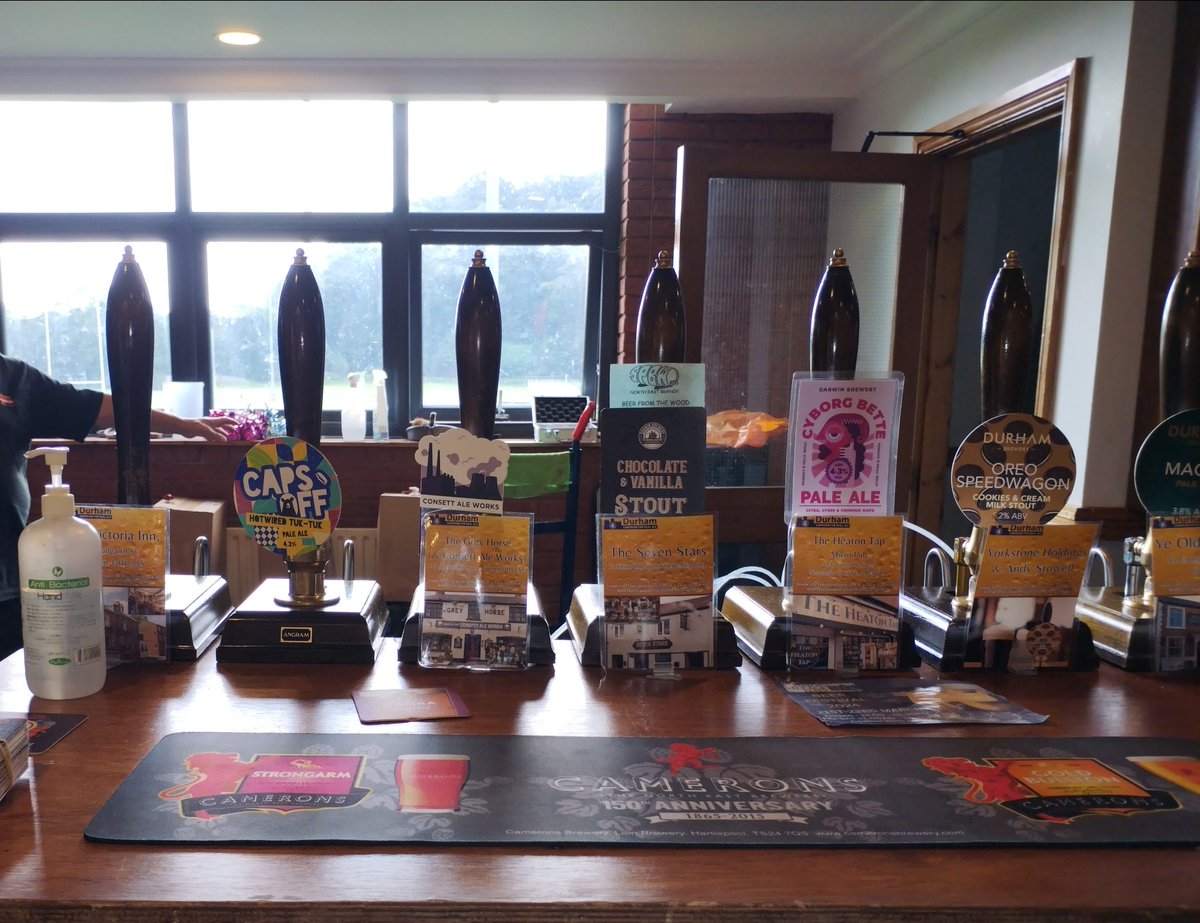 DurhamBeerFest2's tweet photo. 🏁 👀 👉 Last day today - still a canny range of beers to go at, however we cant promise for how long (obviously)! Well worth coming up and seeing us, especially as Durham vs Cockermouth on the rugby pitch - kick off at 3pm!! Club also has a BBQ going, as well as there kitchen! https://t.co/By4CUD3zVd