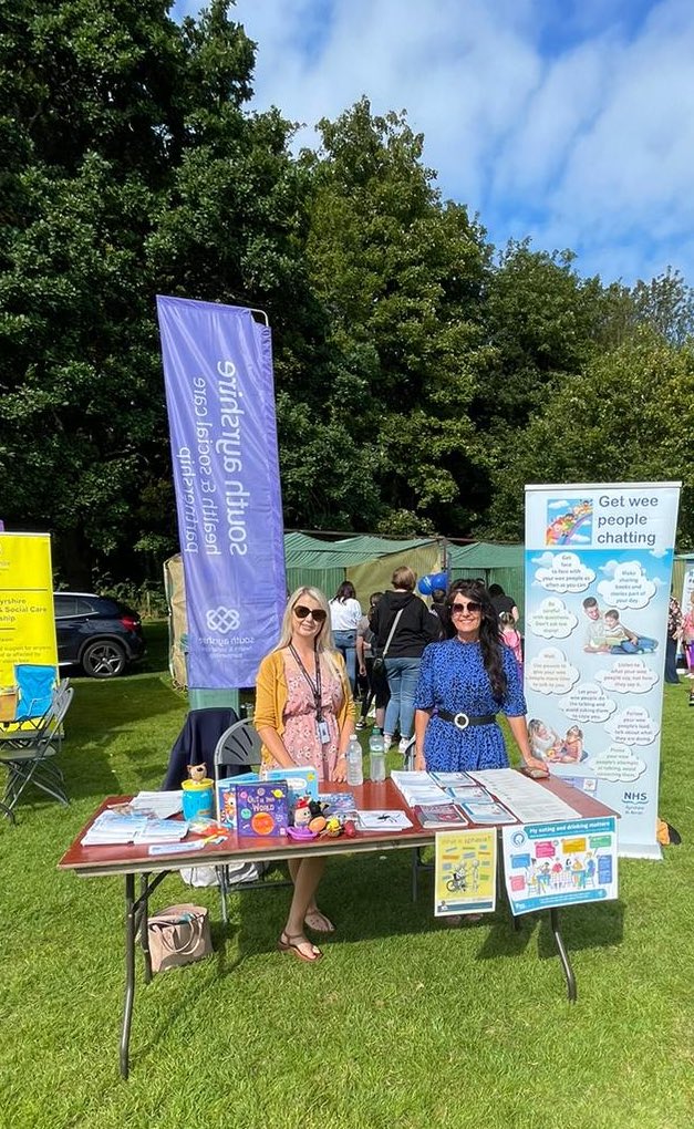 Our lovely SLT assistants are at the Ayr Recovery Event at Rozelle park sharing information about the children and adults Speech and Language Therapy service in South Ayrshire @sahscp @AliGooding1 @weepeoplechat