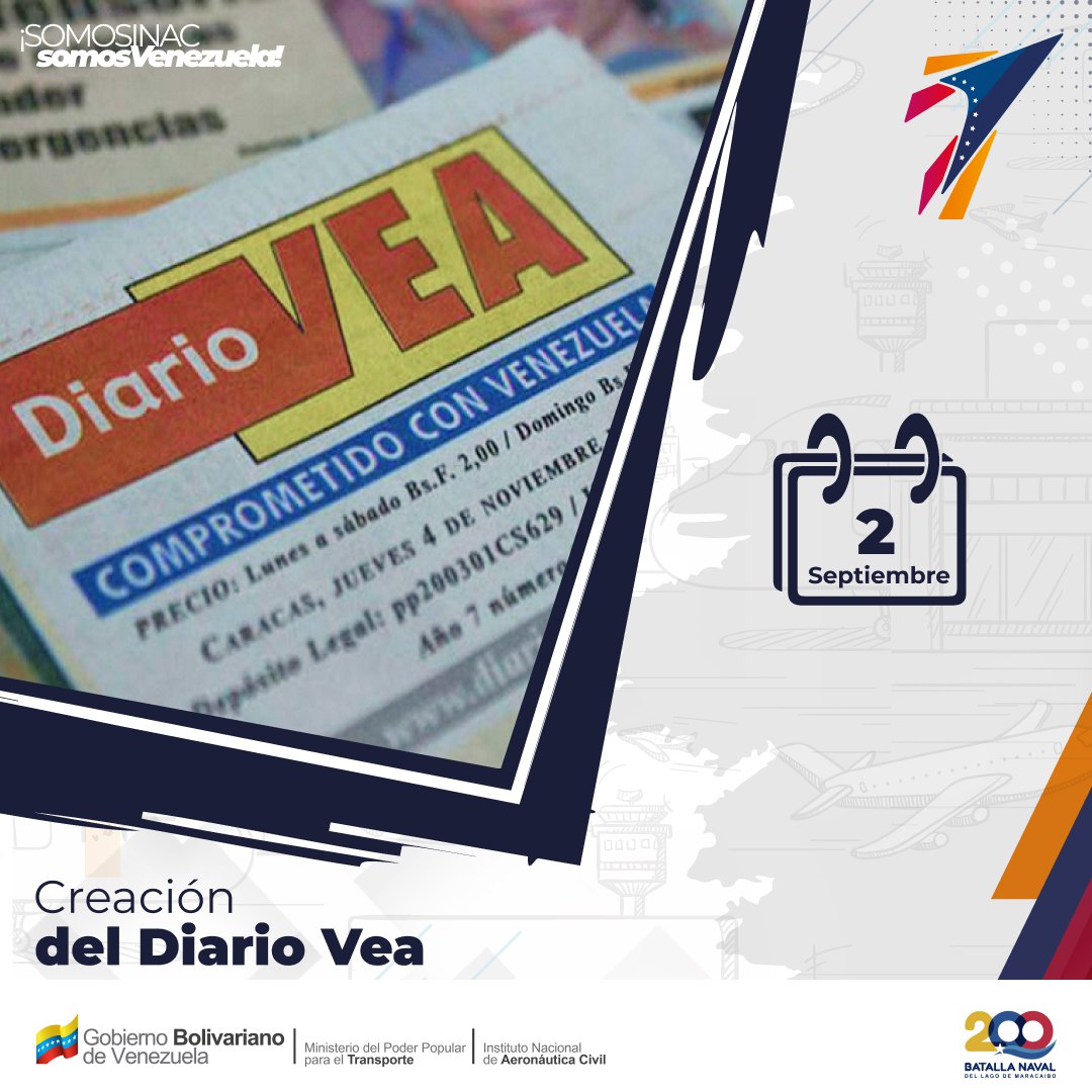 inac_ve's tweet photo. #Efemérides📆 || Tal día como hoy en el año 2003, el Comandante Hugo Chávez funda el Diario Vea, con el objetivo de difundir las victorias y avances de nuestra Revolución Bolivariana.

¡Feliz aniversario @DIARIOVEAHOY! https://t.co/cOKunafNsV