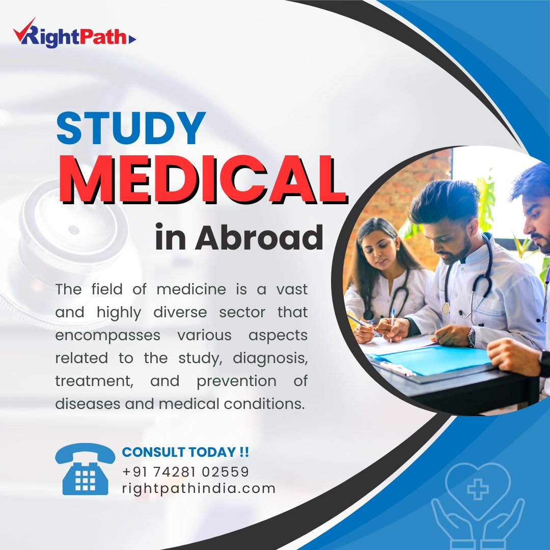Are you planning to Study Medical in Abroad ? ✈️🧑‍⚕️

 We are here for the complete guidance 👍

Contact Right Path India - Your most trusted education consultants in Delhi 🎓

📞 Contact Us:- 7428102559
🌐 rightpathindia.com
📧 rightpath.delhi@gmail.com
.
.
.
#studymbbsabroad