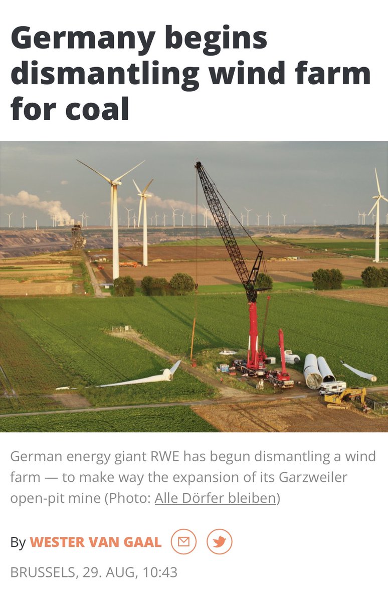 Even as the West shoves its green climate agenda down our throats, it itself keeps on exhibiting sheer hypocrisy as it seeks to widen its dependence on fossil fuels. 

In the latest instance, a wind farm is being dismantled in western Germany to make way for an expansion…1/2