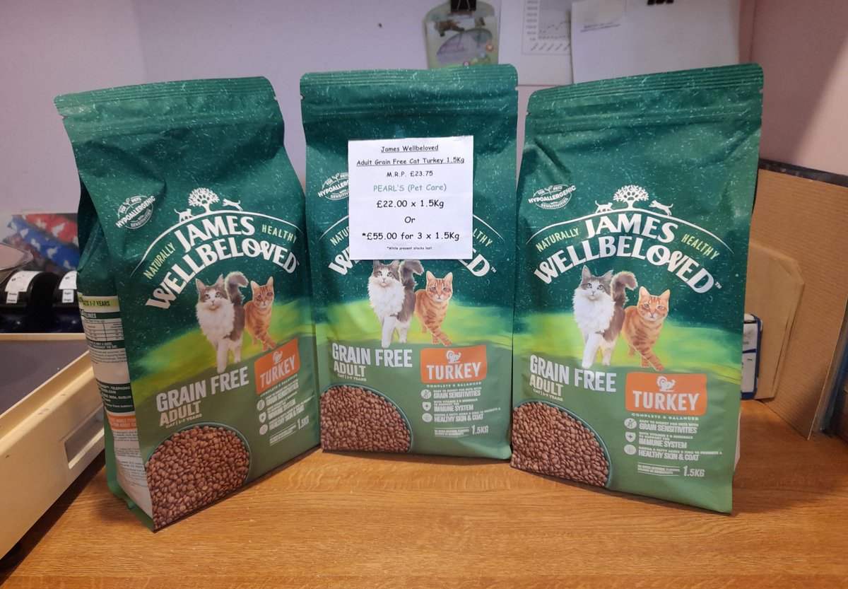 PEARLSPetCare's tweet image. We have an offer running on James Wellbeloved Grain Free Cat Food 1.5Kg. zoom in on middle bag ....  #ForresLovesLocal #MorayLovesLocal 
Support local small businesses, you know, we know, it makes sense, that way we support our families, friends, neighbours and local economy.