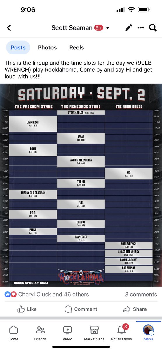 Happy Rocklahoma Day!!! Come see us on the DEB Concert Stage at 12:40!!!
#Rocklahoma #90lbwrench