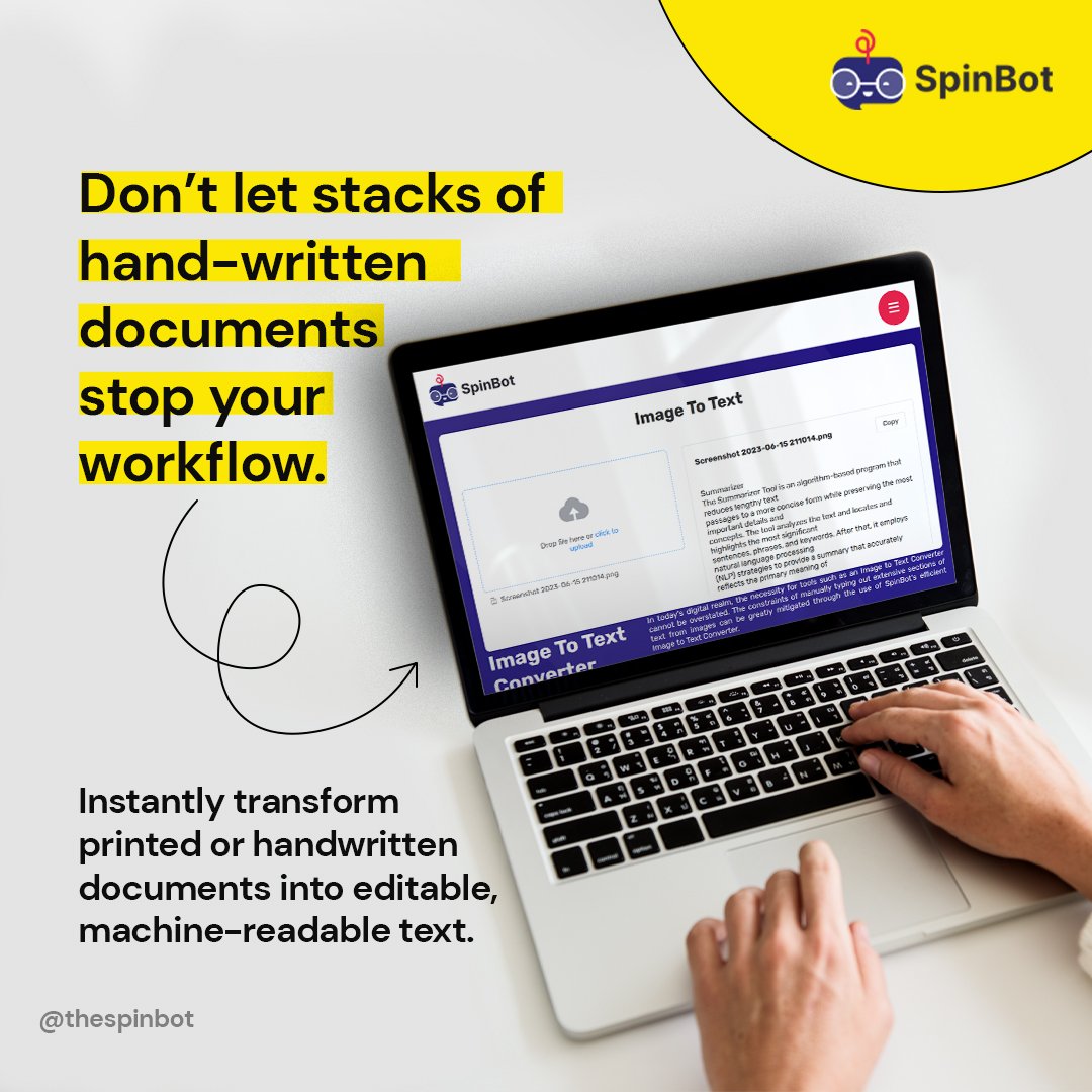 spinbotofficial's tweet image. From Paper to Pixels Seamless Textual Transition 🌐📝
#PaperToDigital #WorkflowMagic #spinbot #explore #aitool #HandwrittenTech #DigitalDocs #TextualAlchemy