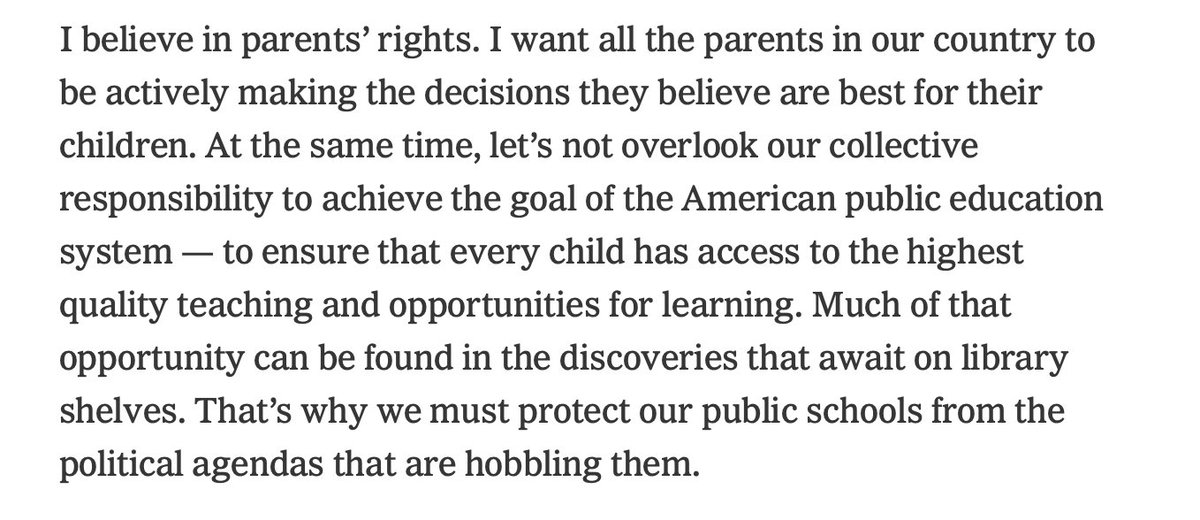 FLBaloney's tweet photo. Fantastic essay by a librarian in Iowa (but could have been written in #Florida).
"I have a million better things to do with my time than keep kids from books. Teachers have real work to do." #HB1069 #LetThemRead
https://t.co/IhYrct3xE9 https://t.co/Xz6OyWP05d