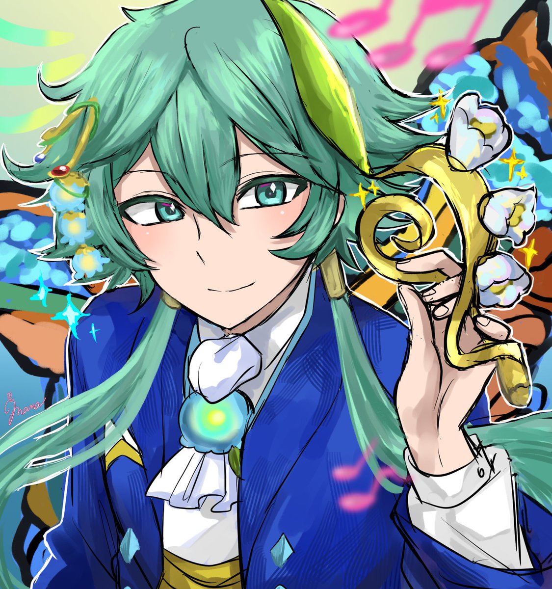 manapekorin's tweet photo. ワンドロのつもりで描いてたけどやっぱり普通に間に合わなかった鈴蘭くん 地味に好きだから描けてヨカッタ https://t.co/Tr6FYhlxQi
