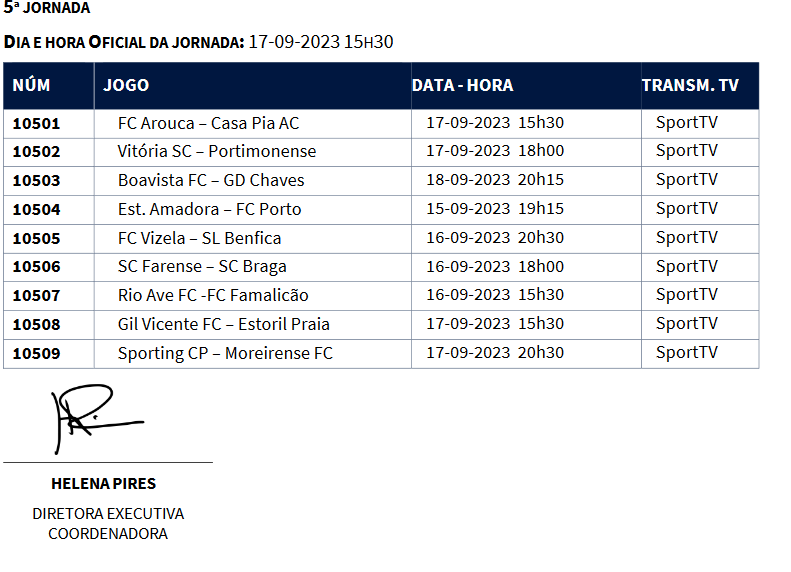 ÚLTIMA HORA | Horários da quinta jornada da Liga Portugal foram conhecidos hoje 🚨🚨